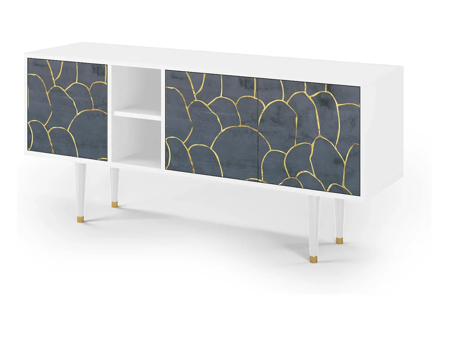 Mueble de TV - 150х69х41 cm - T5 - Blue Lagoon, Branco^ Móvel De Tv