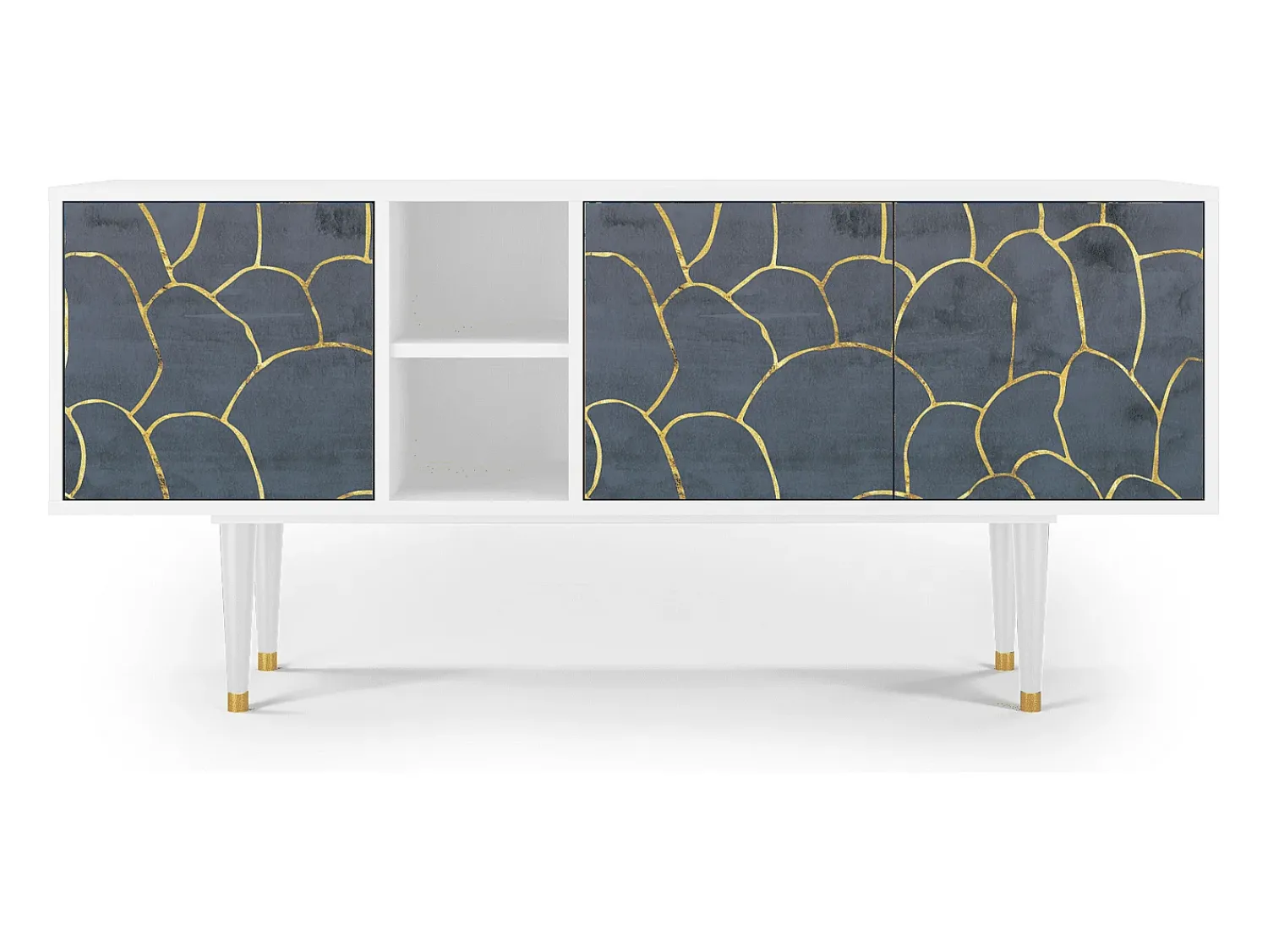 Mueble de TV - 150х69х41 cm - T5 - Blue Lagoon, Branco^ Móvel De Tv
