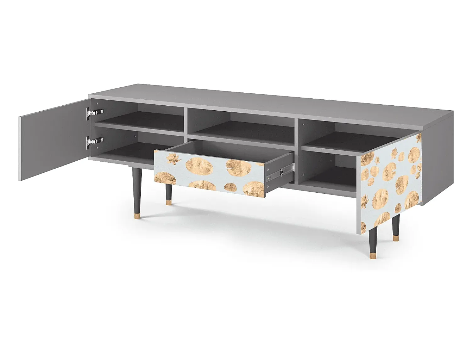 Mueble de TV - 170х59х41 cm - T6 - Blue Giraffe, Cinza^ Móvel De Tv