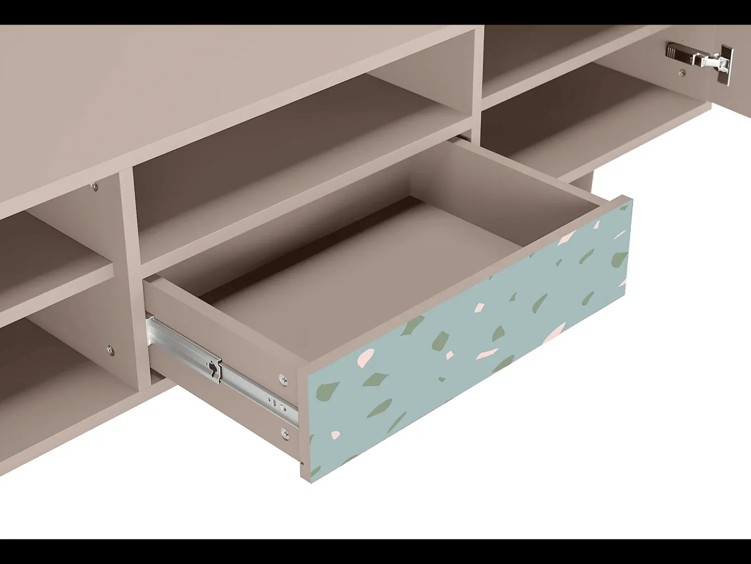 Móvel De Tv| Mueble de TV - 170х59х41 cm - T6 - Blue Drops, Latte Bege