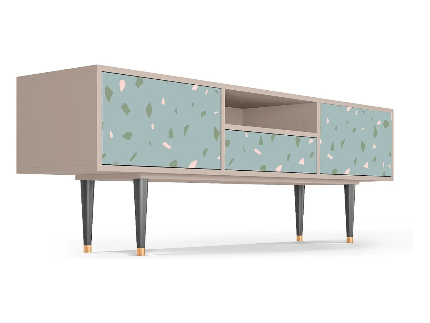 Móvel De Tv| Mueble de TV - 170х59х41 cm - T6 - Blue Drops, Latte Bege
