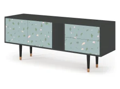 Móvel De Tv| Mueble de TV - 170х69х48 cm - T1 - Blue Drops, Antracite Cinza antracite