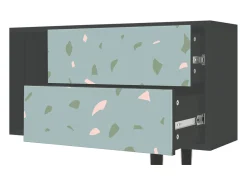 Móvel De Tv| Mueble de TV - 170х69х48 cm - T1 - Blue Drops, Antracite Cinza antracite