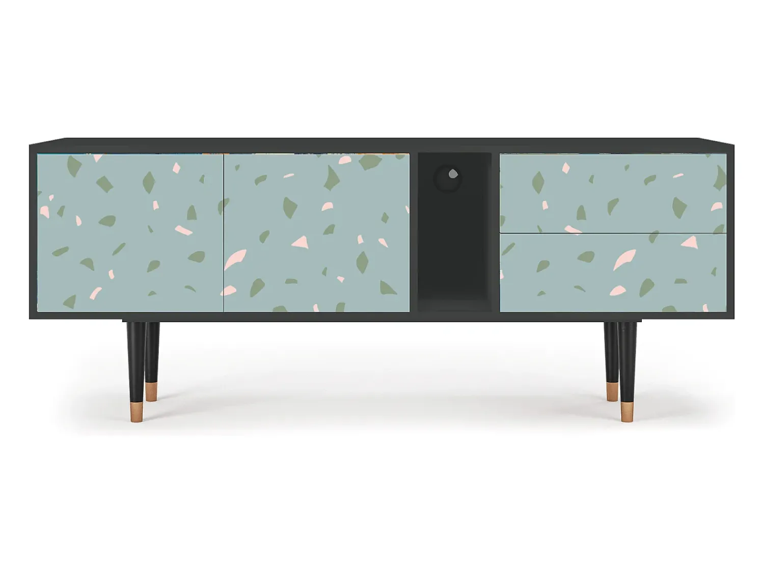 Móvel De Tv| Mueble de TV - 170х69х48 cm - T1 - Blue Drops, Antracite Cinza antracite
