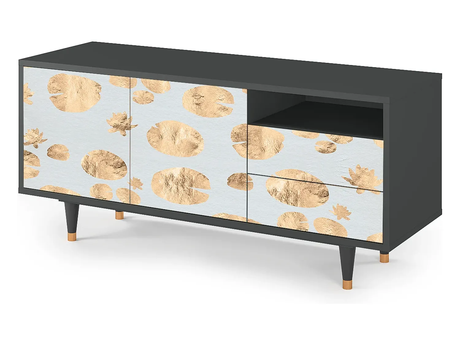 Móvel De Tv| Mueble de TV - 125х56х41 cm - T7 - Blue Giraffe, Antracite Cinza antracite