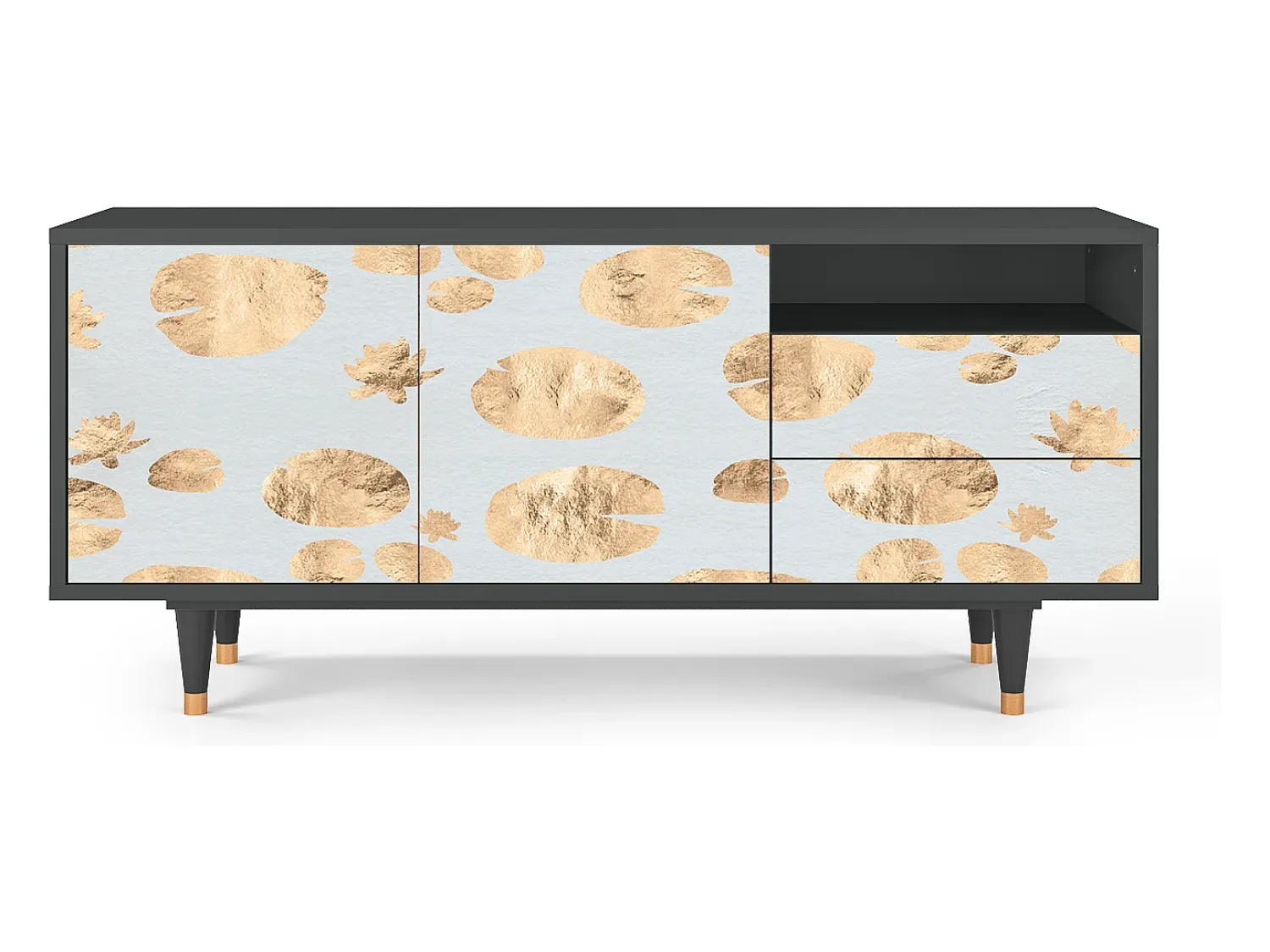 Móvel De Tv| Mueble de TV - 125х56х41 cm - T7 - Blue Giraffe, Antracite Cinza antracite