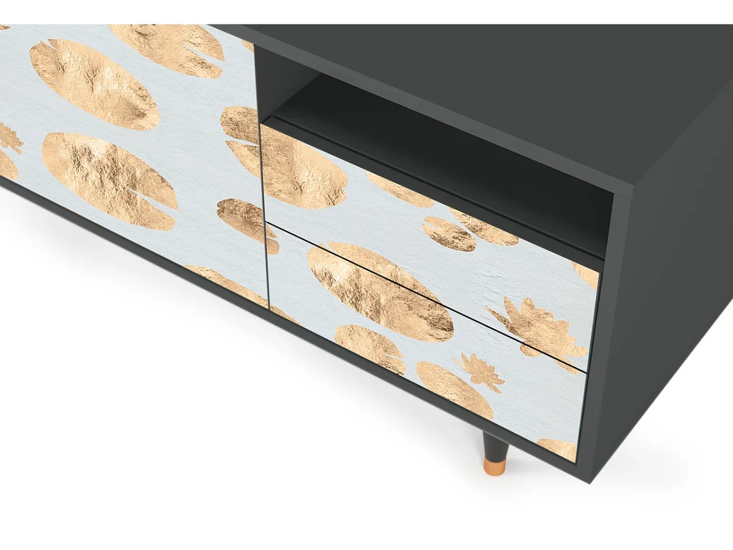 Móvel De Tv| Mueble de TV - 125х56х41 cm - T7 - Blue Giraffe, Antracite Cinza antracite