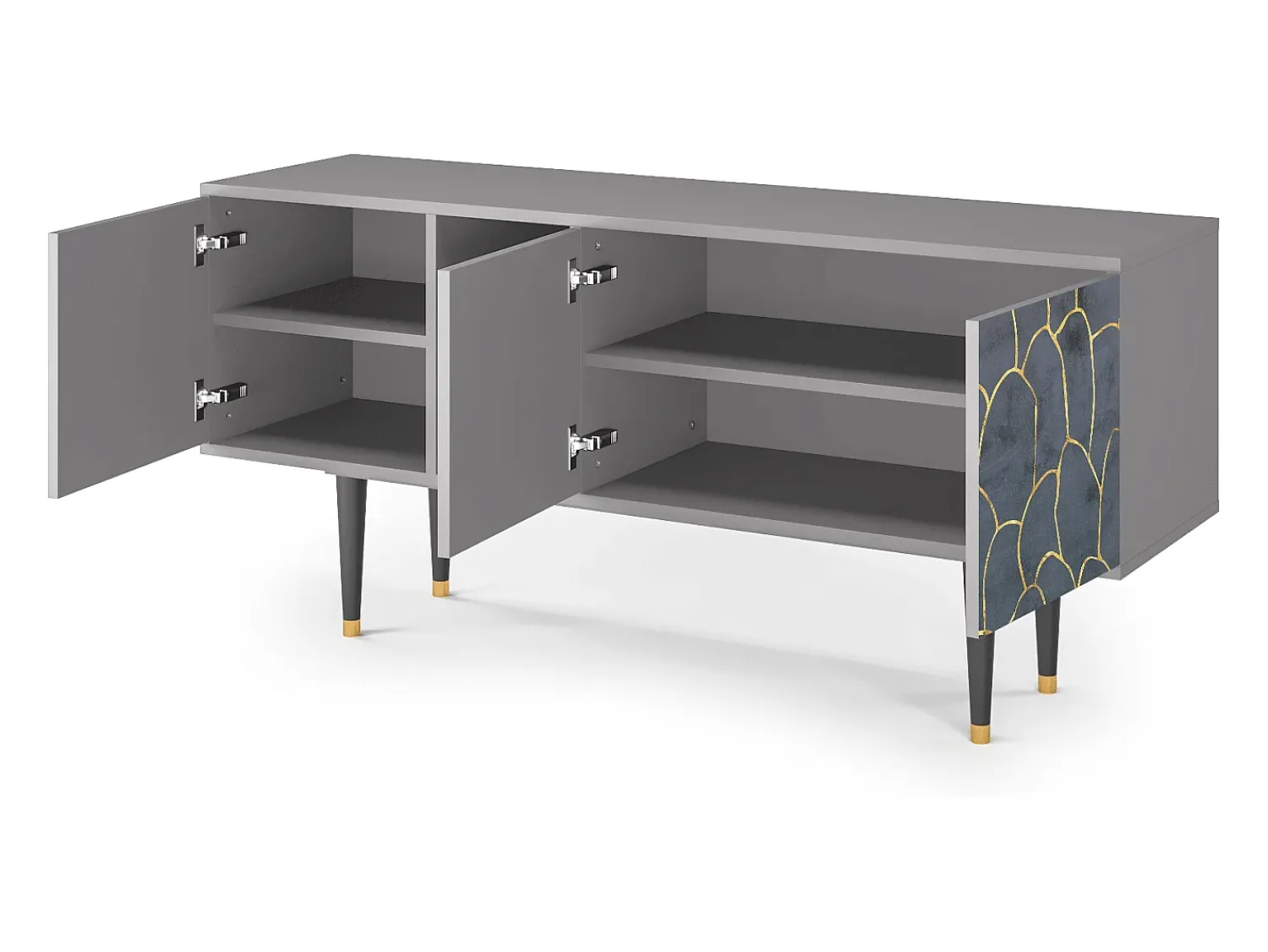 Mueble de TV - 150х69х41 cm - T5 - Blue Lagoon, Cinza Cinzento