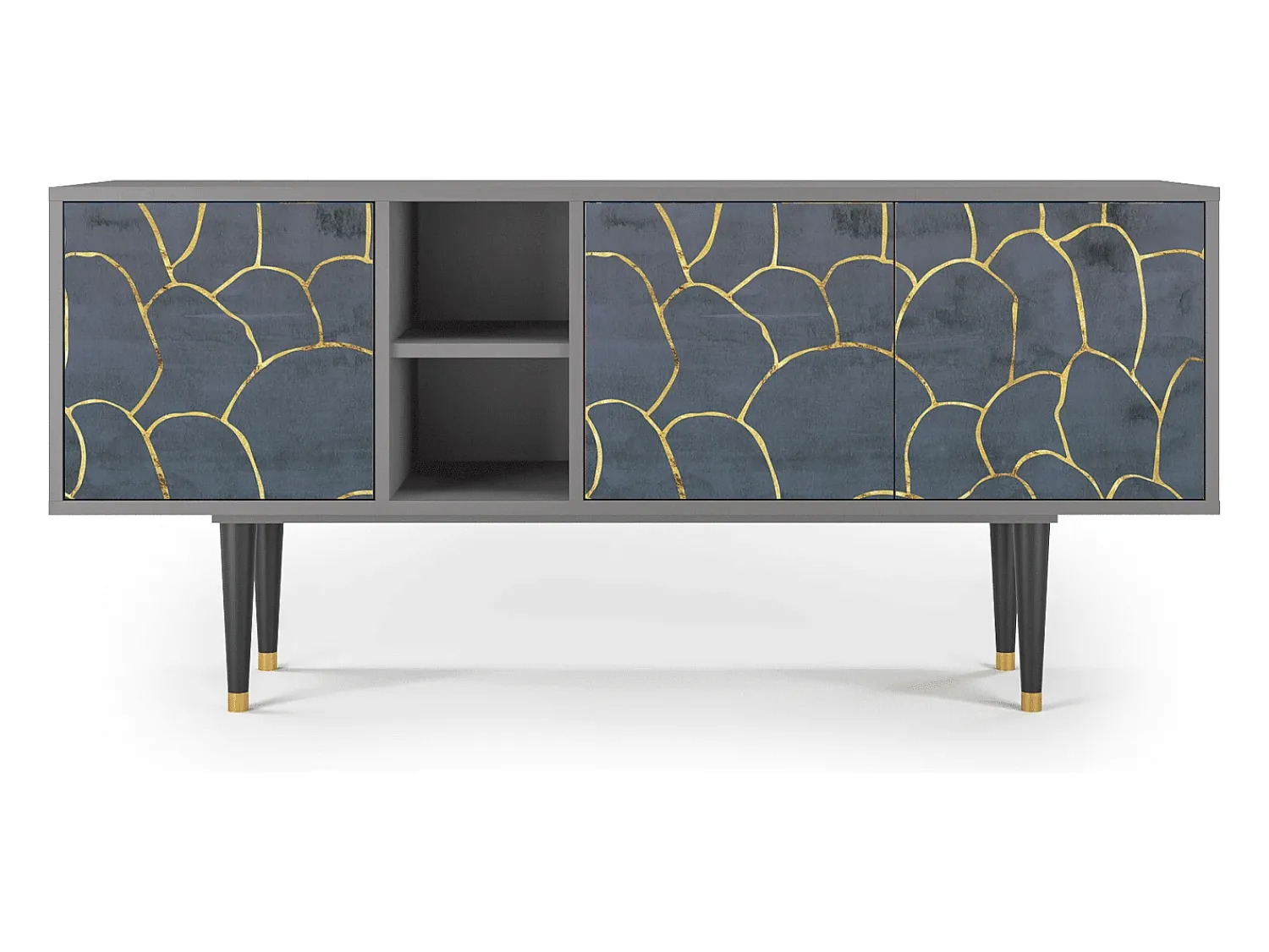 Mueble de TV - 150х69х41 cm - T5 - Blue Lagoon, Cinza Cinzento