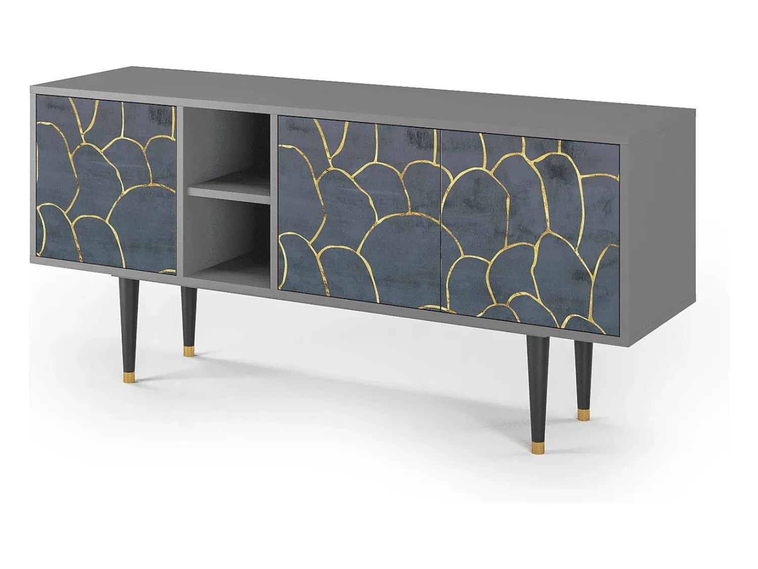 Mueble de TV - 150х69х41 cm - T5 - Blue Lagoon, Cinza Cinzento
