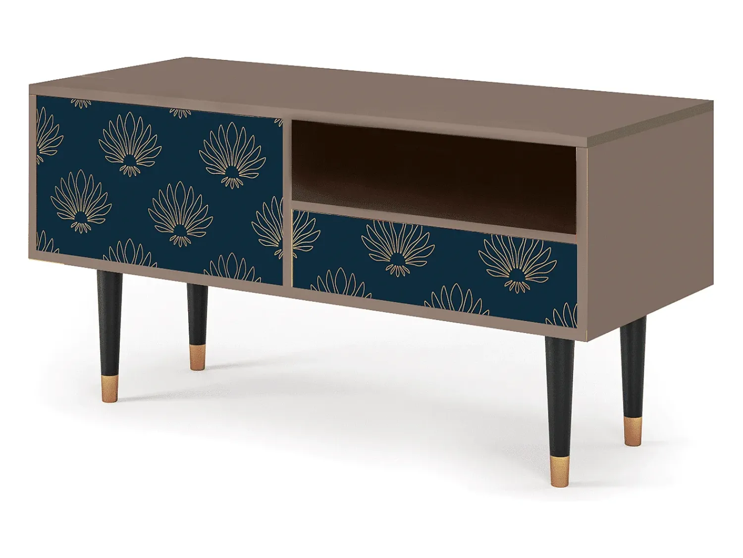 Hot Mueble de TV - 115х59х48 cm - T3 - Blue Lotus, Latte Bege