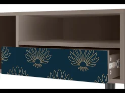 Hot Mueble de TV - 115х59х48 cm - T3 - Blue Lotus, Latte Bege
