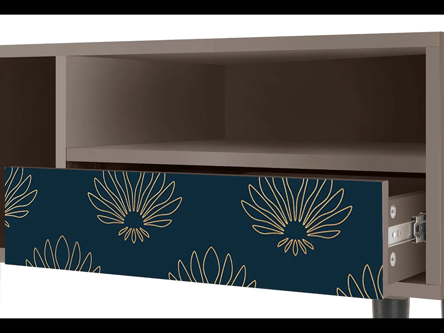 Hot Mueble de TV - 115х59х48 cm - T3 - Blue Lotus, Latte Bege
