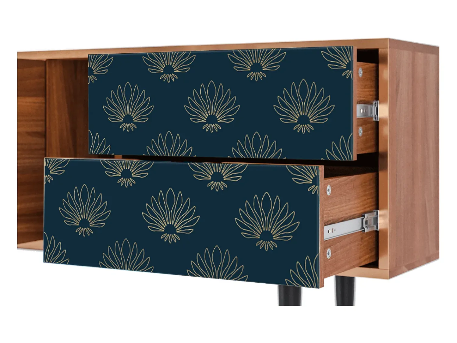 Móvel De Tv| Mueble de TV - 170х69х48 cm - T1 - Blue Lotus, Nogueira Castanho