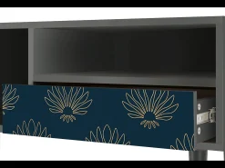 Móvel De Tv* Mueble de TV - 115х59х48 cm - T3 - Blue Lotus, Antracite Cinza antracite