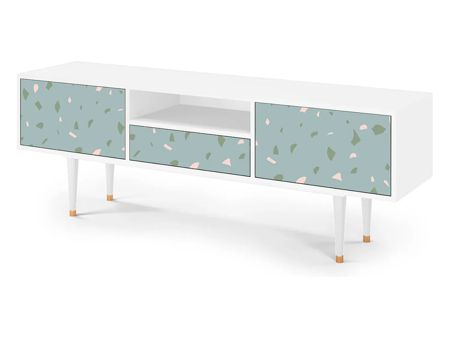 Mueble de TV - 170х59х41 cm - T6 - Blue Drops, Branco Bege