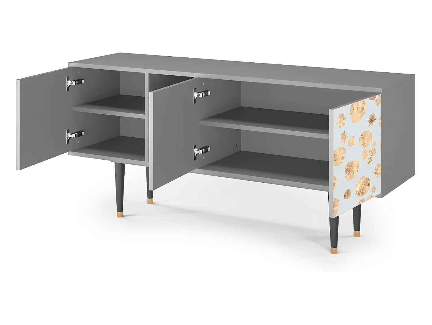 Móvel De Tv| Mueble de TV - 150х69х41 cm - T5 - Blue Giraffe, Cinza Cinzento