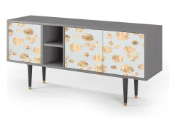 Móvel De Tv| Mueble de TV - 150х69х41 cm - T5 - Blue Giraffe, Cinza Cinzento
