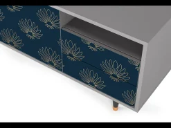 Móvel De Tv* Mueble de TV - 125х56х41 cm - T7 - Blue Lotus, Cinza Cinzento