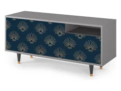 Móvel De Tv* Mueble de TV - 125х56х41 cm - T7 - Blue Lotus, Cinza Cinzento