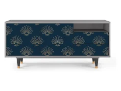 Móvel De Tv* Mueble de TV - 125х56х41 cm - T7 - Blue Lotus, Cinza Cinzento