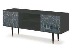 Móvel De Tv* Mueble de TV - 170х69х48 cm - T2 - Blue Lagoon, Antracite Cinza antracite
