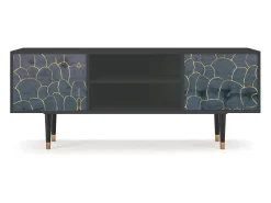 Móvel De Tv* Mueble de TV - 170х69х48 cm - T2 - Blue Lagoon, Antracite Cinza antracite