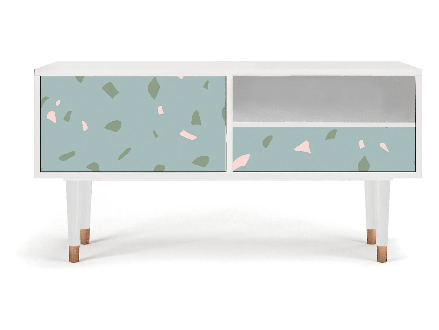 Hot Mueble de TV - 115х59х48 cm - T3 - Blue Drops, Branco Bege