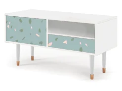 Hot Mueble de TV - 115х59х48 cm - T3 - Blue Drops, Branco Bege