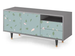 Móvel De Tv* Mueble de TV - 125х56х41 cm - T7 - Blue Drops, Cinza Cinzento