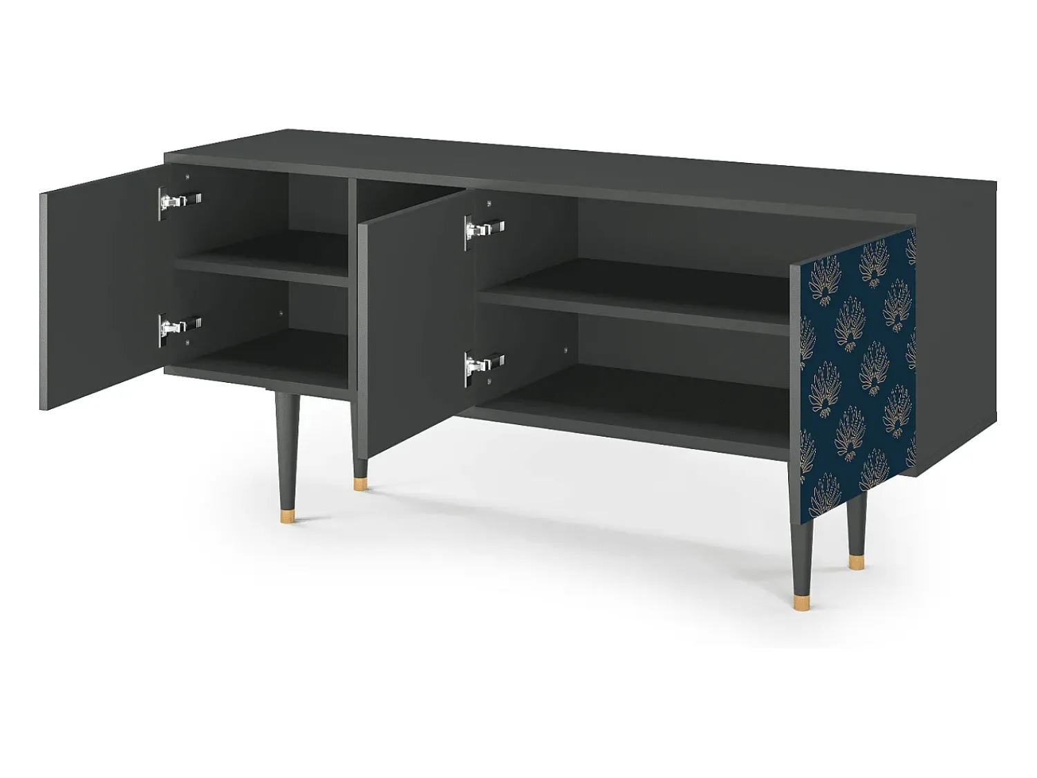 Clearance Mueble de TV - 150х69х41 cm - T5 - Blue Lotus, Antracite Cinza antracite