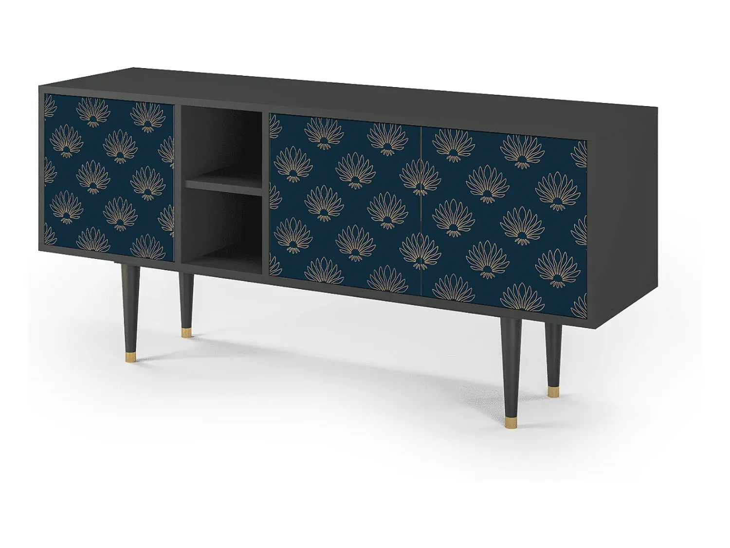 Clearance Mueble de TV - 150х69х41 cm - T5 - Blue Lotus, Antracite Cinza antracite