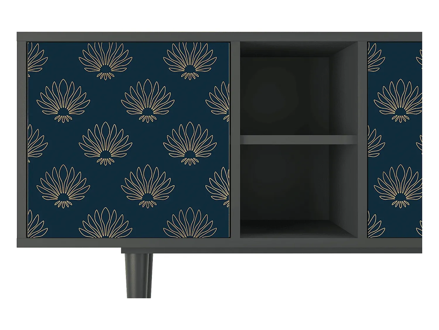 Clearance Mueble de TV - 150х69х41 cm - T5 - Blue Lotus, Antracite Cinza antracite