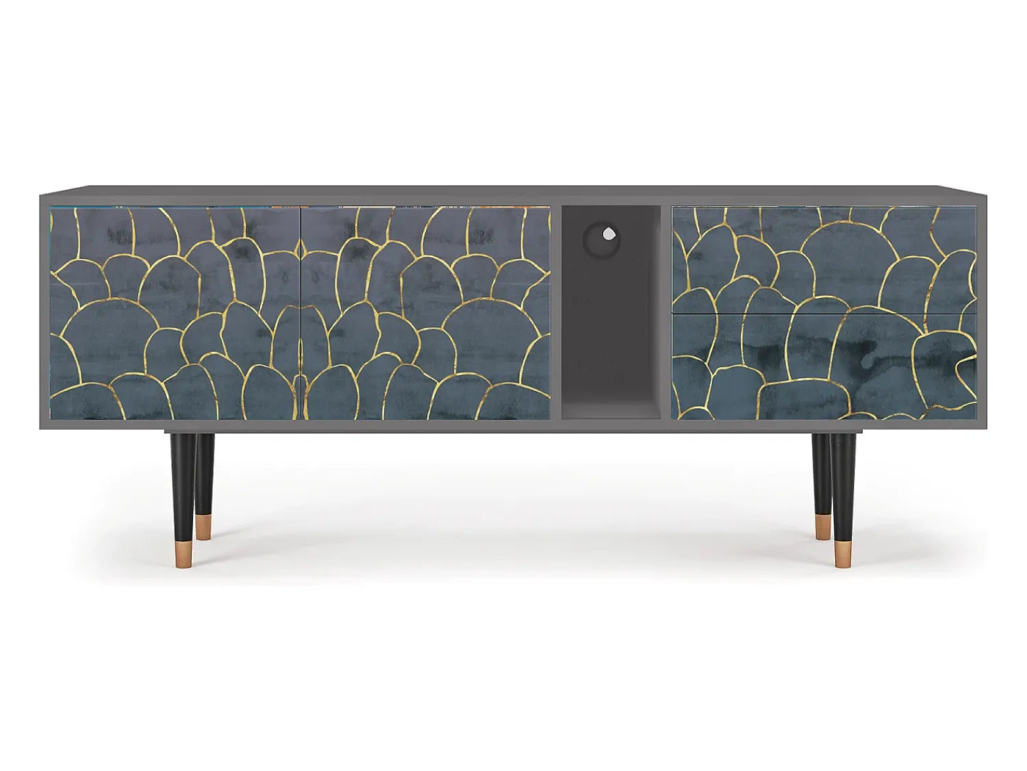 Móvel De Tv* Mueble de TV - 170х69х48 cm - T1 - Blue Lagoon, Cinza Cinzento
