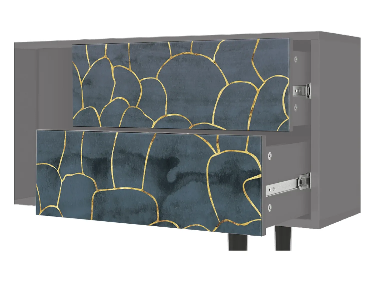Móvel De Tv* Mueble de TV - 170х69х48 cm - T1 - Blue Lagoon, Cinza Cinzento