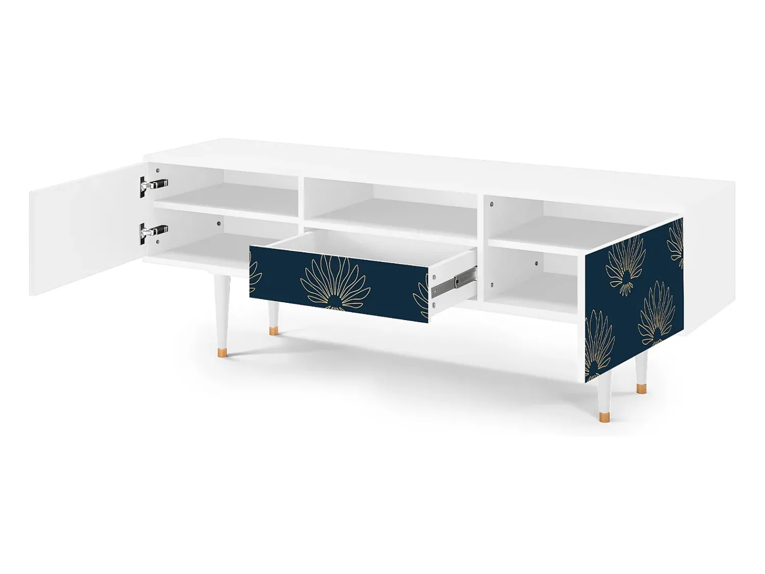 Online Mueble de TV - 170х59х41 cm - T6 - Blue Lotus, Branco Bege