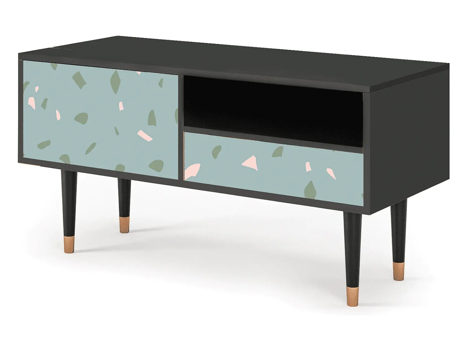 Clearance Mueble de TV - 115х59х48 cm - T3 - Blue Drops, Antracite Cinza antracite