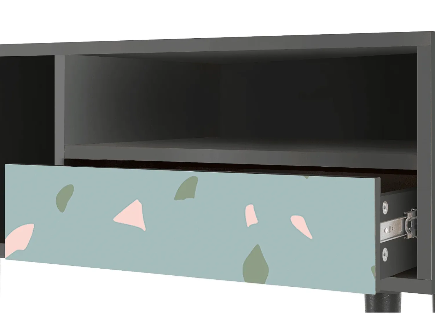 Clearance Mueble de TV - 115х59х48 cm - T3 - Blue Drops, Antracite Cinza antracite