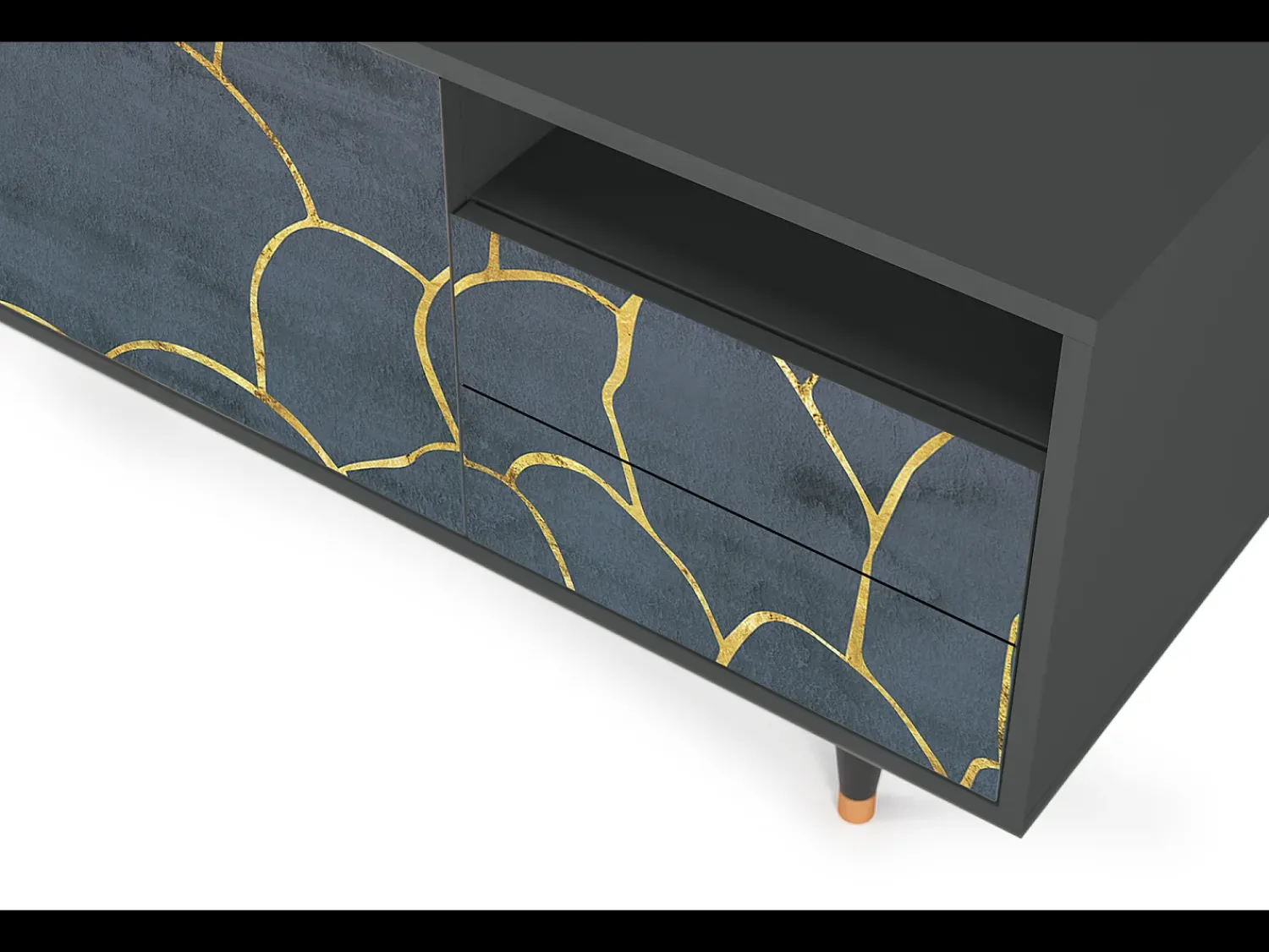 Online Mueble de TV - 125х56х41 cm - T7 - Blue Lagoon, Antracite Cinza antracite