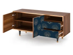Móvel De Tv* Mueble de TV - 125х56х41 cm - T7 - Blue Lotus, Nogueira Castanho