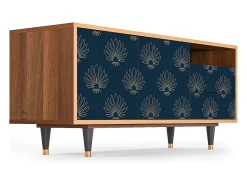 Móvel De Tv* Mueble de TV - 125х56х41 cm - T7 - Blue Lotus, Nogueira Castanho