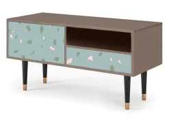 Móvel De Tv| Mueble de TV - 115х59х48 cm - T3 - Blue Drops, Latte Bege
