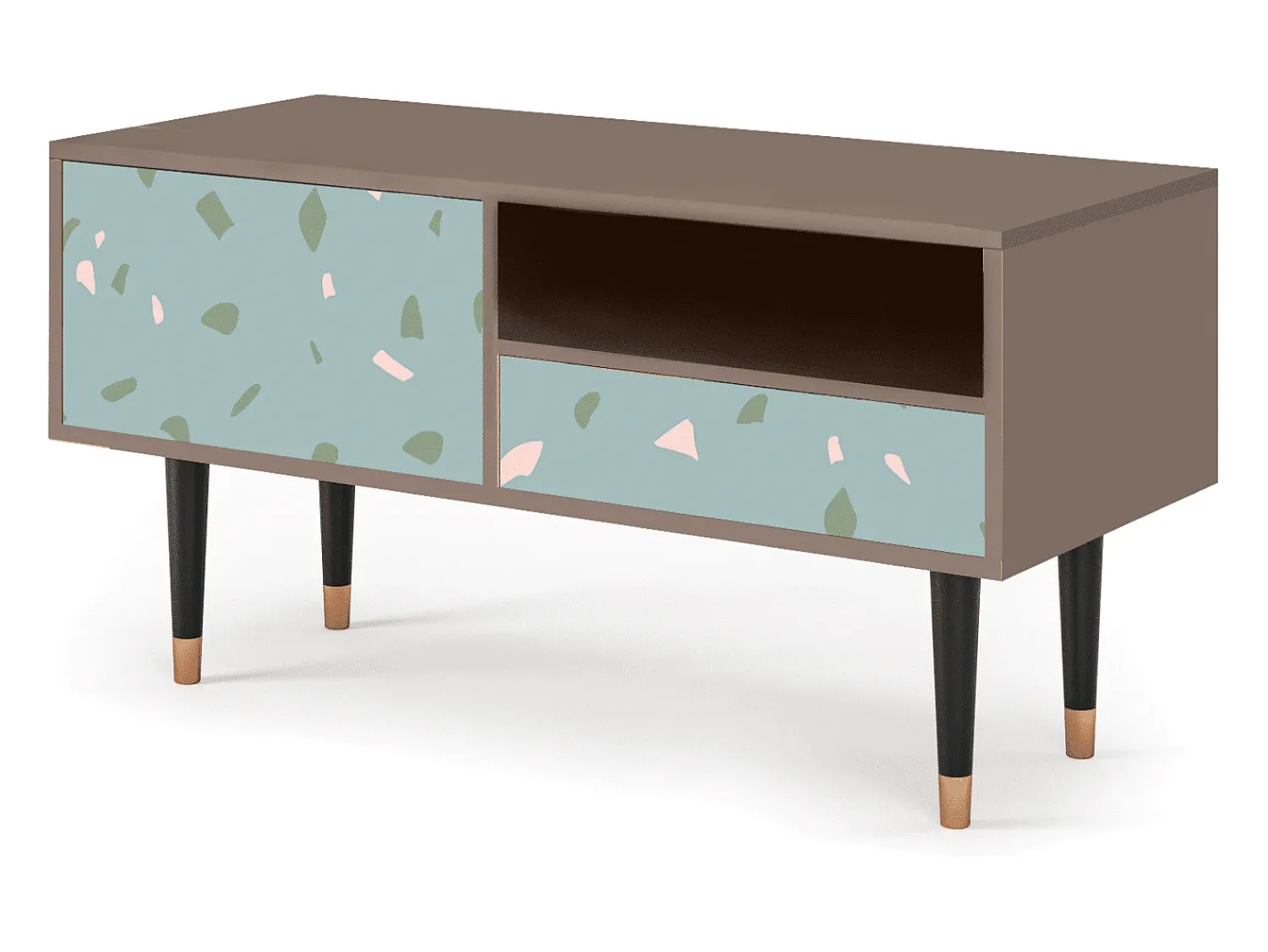 Móvel De Tv| Mueble de TV - 115х59х48 cm - T3 - Blue Drops, Latte Bege