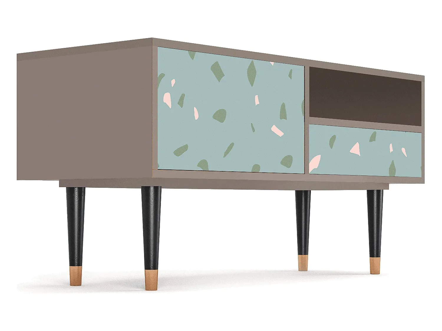 Móvel De Tv| Mueble de TV - 115х59х48 cm - T3 - Blue Drops, Latte Bege
