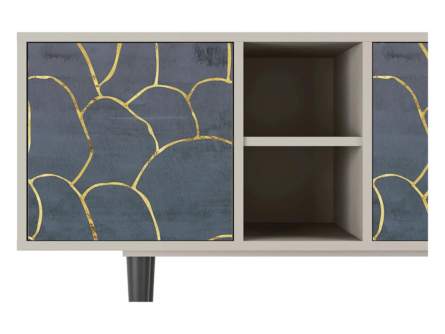 Móvel De Tv* Mueble de TV - 150х69х41 cm - T5 - Blue Lagoon, Areia Bege