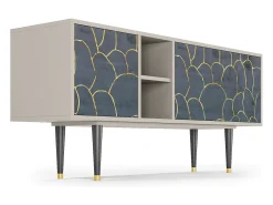 Móvel De Tv* Mueble de TV - 150х69х41 cm - T5 - Blue Lagoon, Areia Bege