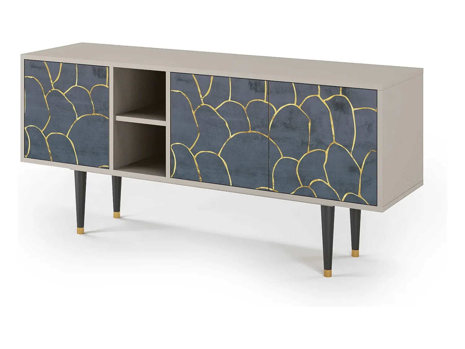 Móvel De Tv* Mueble de TV - 150х69х41 cm - T5 - Blue Lagoon, Areia Bege
