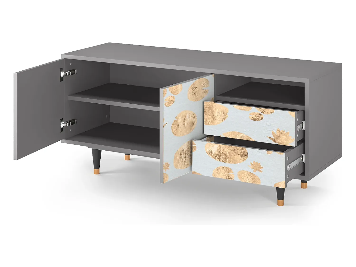 Best Mueble de TV - 125х56х41 cm - T7 - Blue Giraffe, Cinza Cinzento