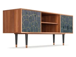 Móvel De Tv* Mueble de TV - 170х69х48 cm - T2 - Blue Lagoon, Nogueira Castanho