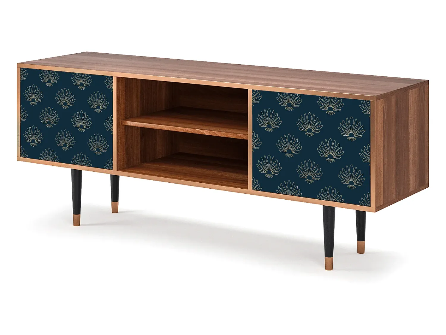 Móvel De Tv| Mueble de TV - 170х69х48 cm - T2 - Blue Lotus, Nogueira Castanho